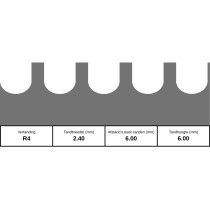 Egaliseerrakel DIY RVS R4 60cm breed met vaste vertanding