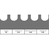 Egaliseerrakel RVS R3 60cm breed met vaste vertanding